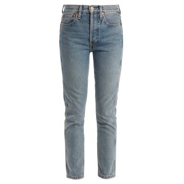 High-rise slim-leg cropped jeans