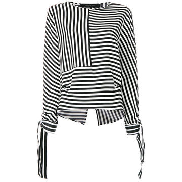 panelled striped blouse