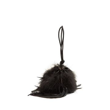 Mansour feather-embellished clutch