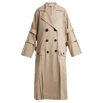 Oversized pleated trench coat