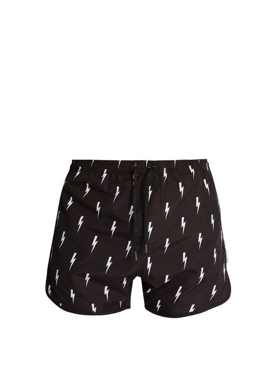 Lightning-bolt print swim shorts展示图