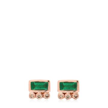 绿宝石&钻石耳环