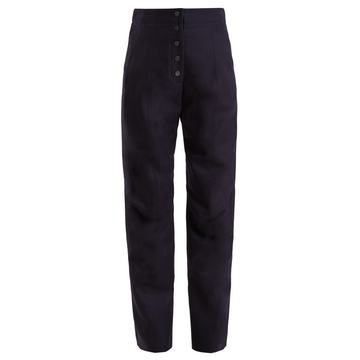 Fantine high-waist straight-leg wool trousers