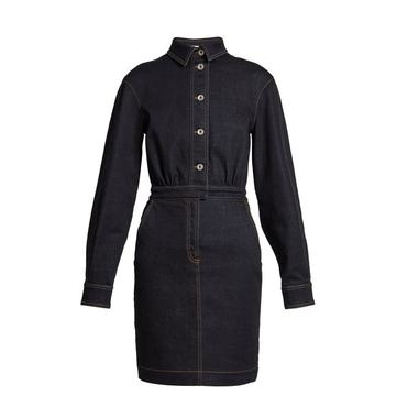 Annamaria point-collar denim dress