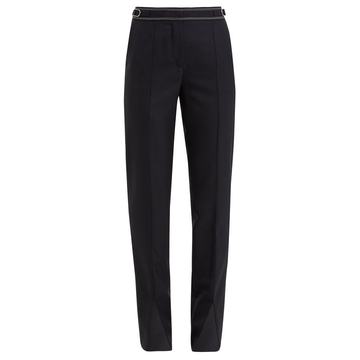 Morrison slit-cuff contrast-stitch wool trousers