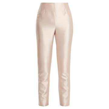 Masto high-rise slim-leg sateen trousers