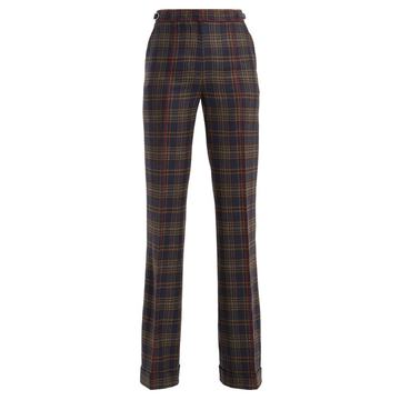 Shipton straight-leg checked wool trousers