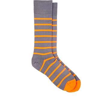 Striped Cotton-Blend Mid-Calf Socks