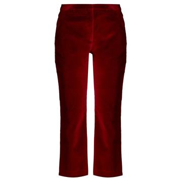 Nettie cropped kick-flare velvet trousers