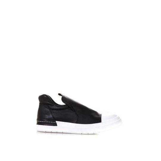 Cinzia Araia Black Leather Slip On Sneakers展示图