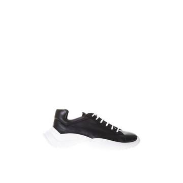 Cinzia Araia Black Leather Sculpted Sole Sneakers