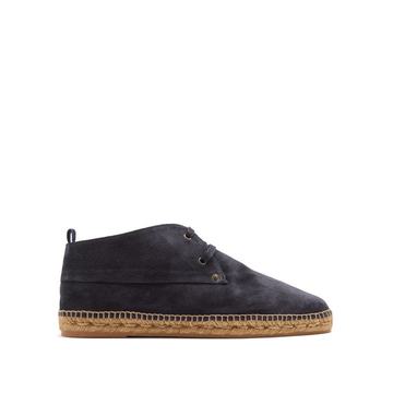 Suede lace-up espadrille desert boots