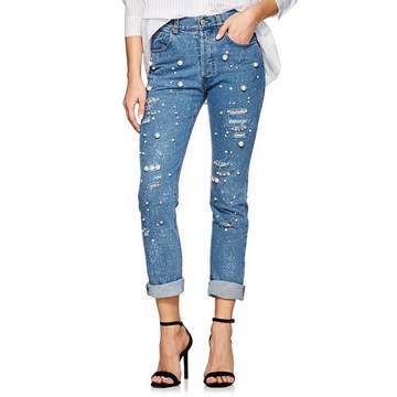 Vanessa Embellished Distressed Skinny Jeans