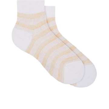 Striped Cotton-Blend Ankle Socks