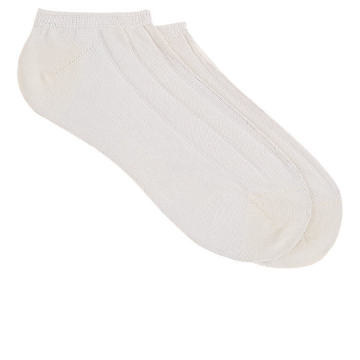 Wide-Rib Silk Ankle Socks