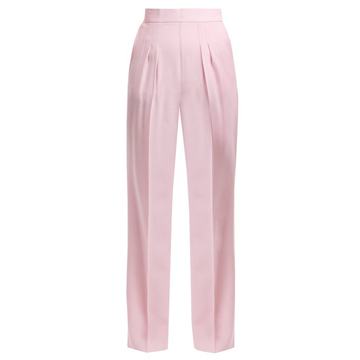 Pleat-detail wool-crepe trousers