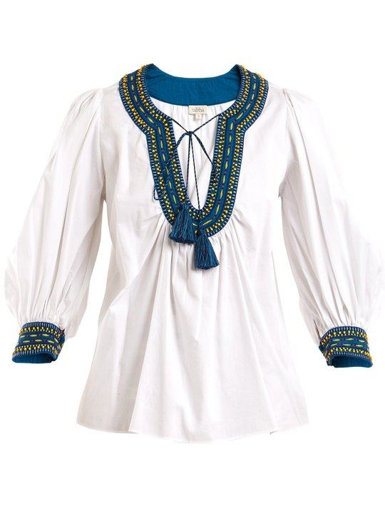 Bead-embellished cotton shirt展示图