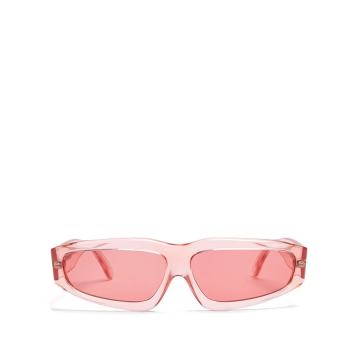 Transparent acetate angular-frame sunglasses