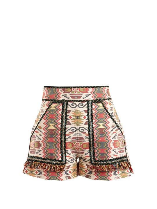 Aztec-jacquard cotton-blend shorts展示图