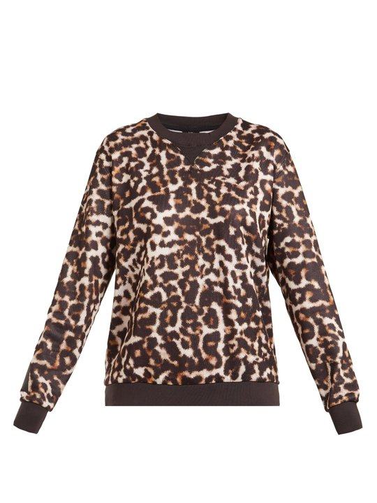 Lulu leopard-print crew-neck jersey sweatshirt展示图