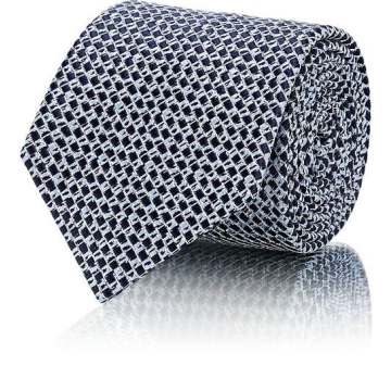 Crosshatch-Print Silk Necktie