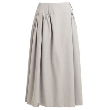 Pleat-detail cotton-blend maxi skirt