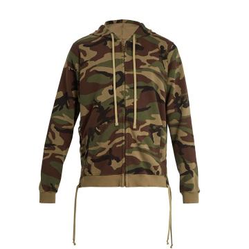 Camouflage-print hooded cotton sweatshirt