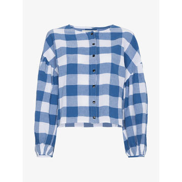 Blue gingham Alana blouse