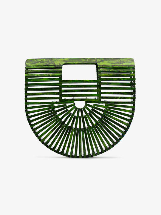 green mini Ark woven tote bag展示图