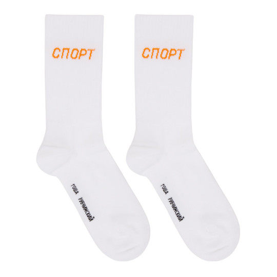 White Sport Logo Socks展示图