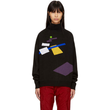 Black Geometry Turtleneck