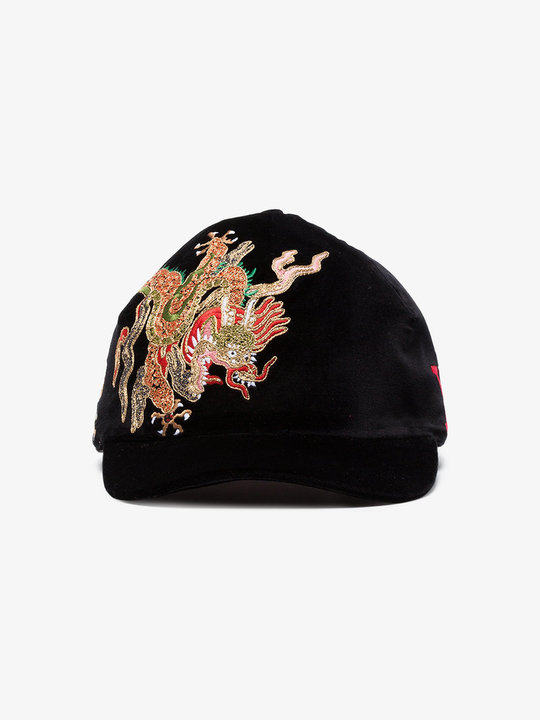 dragon embroidered velvet cap展示图