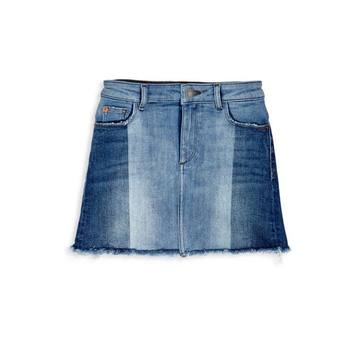 Toddler's, Little Girl's &amp; Girl's Mid Wash Two-Tone Denim Skirt