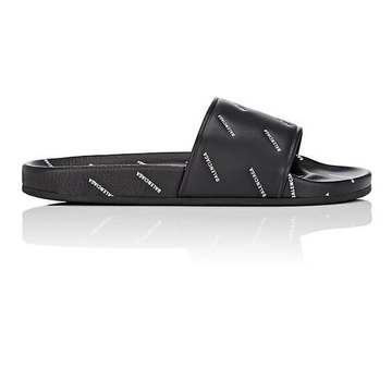 Men's Logo-Stamped Leather Slide Sandals