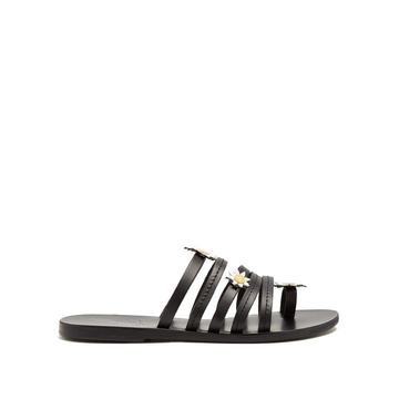 Victoria daisy-embellished leather sandals