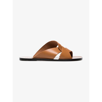 Brown Allai cutout leather sandals