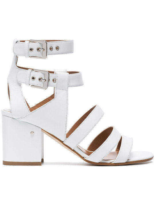 White Rela 70 Strappy Leather Sandals展示图