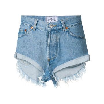 zig-zag denim shorts