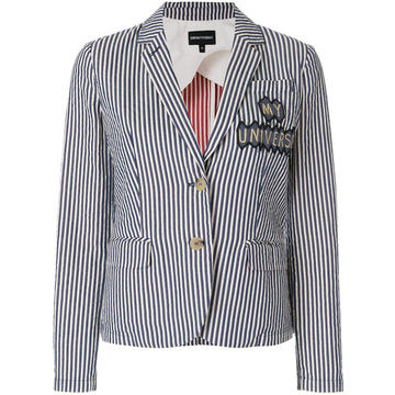 patch-appliqué striped blazer