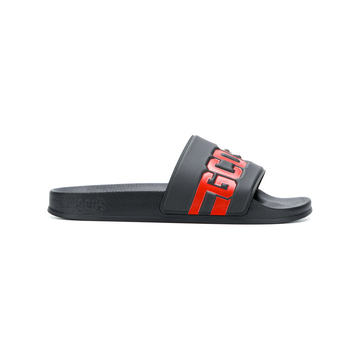 logo embossed slide-on sandals