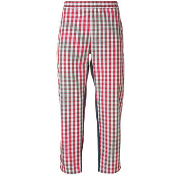 checked cropped trousers