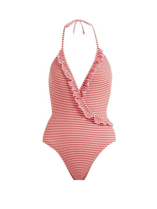 The Nadine ruffle-detail halterneck swimsuit展示图