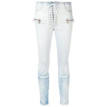 lace-up skinny jeans