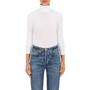 Cotton-Blend Turtleneck Bodysuit