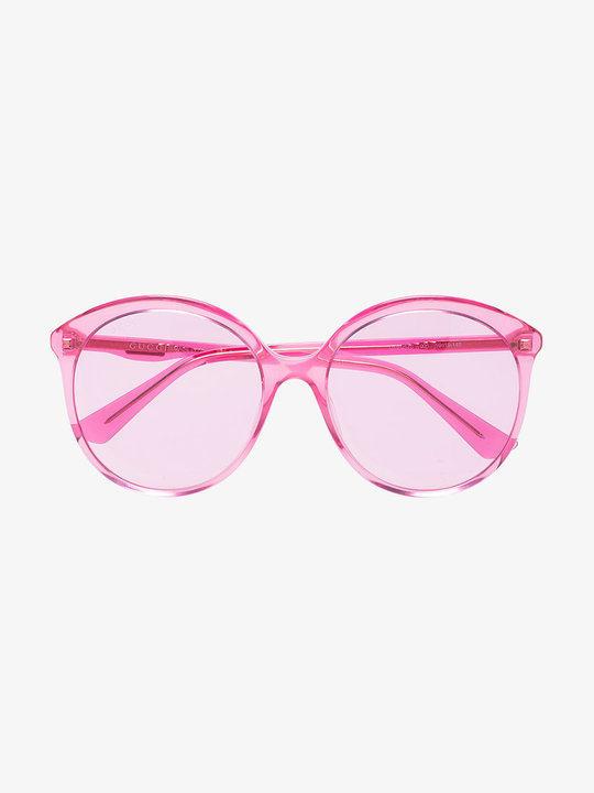 Fuchsia Pink Specialized Fit Round Frame Sunglasses展示图