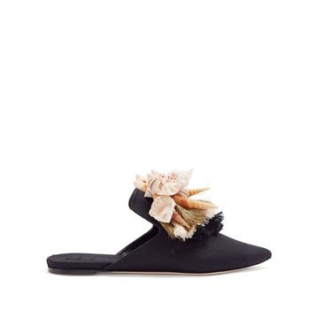 Iris shell and tassel-embellished slipper shoes