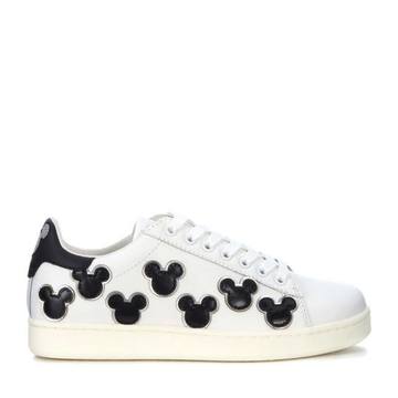 Sneaker Moa Mickey Mouse In Pelle Bianca