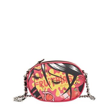 Leather Fantasy Print Clutch Bag