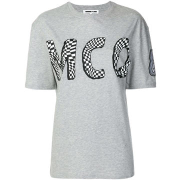 check logo print T-shirt