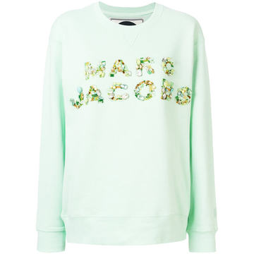 bead embroidered logo sweatshirt